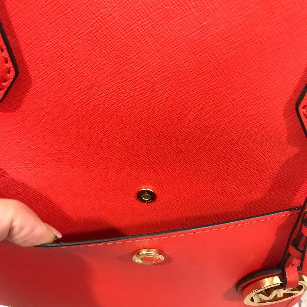 Michael Kors Red Tote Purse AUTHENTIC - Picture 4 of 8